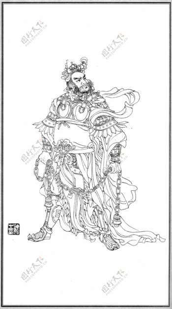 中国神话人物071门神图片