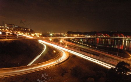 绝美台湾关渡桥夜景图片