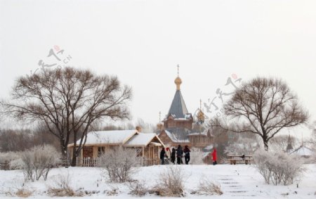 伏尔加庄园冬景图片