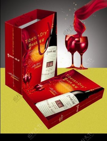 香格里拉红酒精装盒图片
