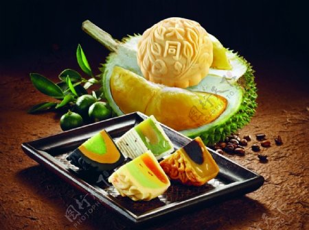 广式椰蓉月饼图片