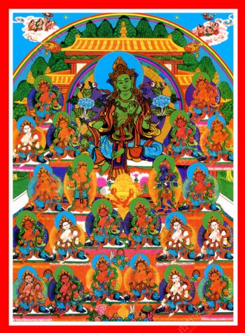 西藏日喀则唐卡佛教佛法佛经佛龛唐卡全大藏族文化14图片