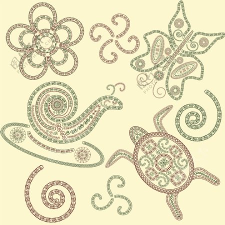 古典欧式花纹动物花纹图片
