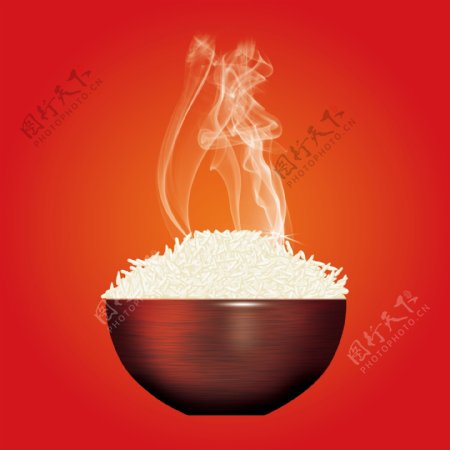 米饭烟雾碗图片高清