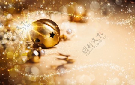 圣诞节素材金色铃铛图片
