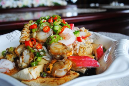 海鲜蒸豆腐图片