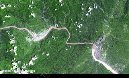 三峡库区一带卫星图图片