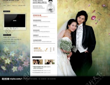 婚纱摄影工作室网页模板多图层2个页面含flash图片