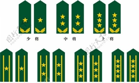 中国人民解放军07陆军少校到上将常服肩章图片