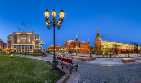 莫斯科夜晚街景图片