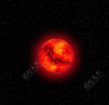 ps制作火红织热的太阳图片
