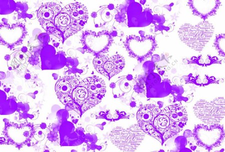 心型花纹紫色图片