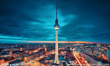柏林夜景俯瞰图片