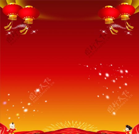 中国红展板背景图片