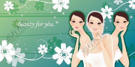 韩国女性花纹图片