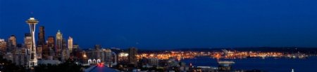 西雅图美丽的城市夜景图片