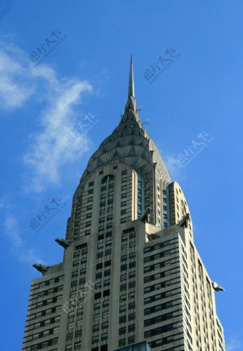 纽约克莱斯勒大厦漂亮的屋顶图片