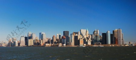 纽约隔河眺望曼哈顿岛图片