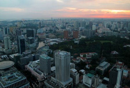 新加坡漂亮的城市美景俯瞰图片