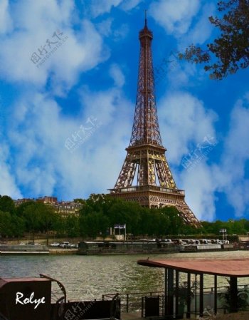 巴黎塞纳河埃菲尔铁塔图片