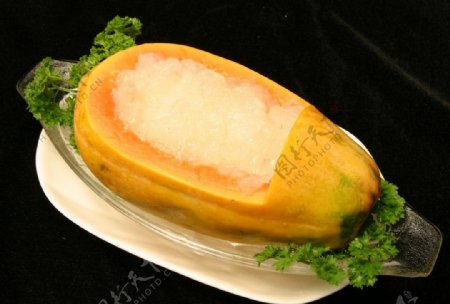木瓜炖雪蛤图片