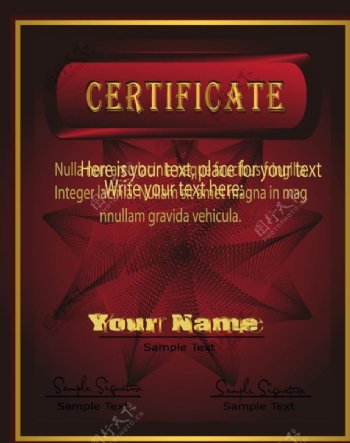 红色证书背景图片