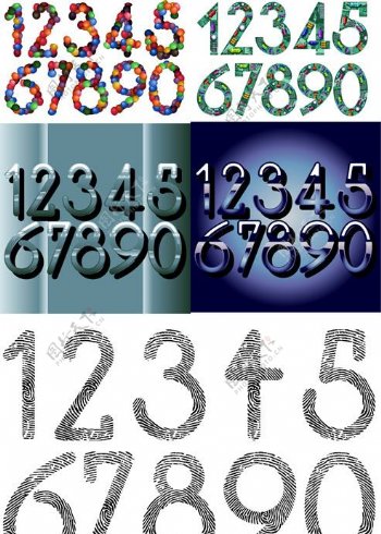 各种数字符号矢量素材图片