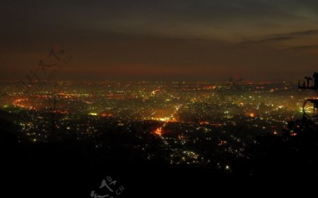 都市灯光夜景摄影照片图片
