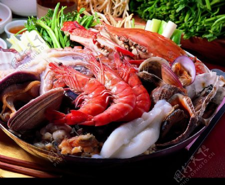 韩国烧烤海鲜火锅图片