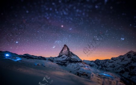 阿尔卑斯山星空风景图片