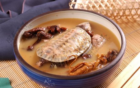 姬松茸圆肉煲草龟图片