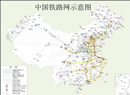 中国铁路网示意图.ai图片