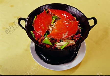 干锅香辣蟹图片