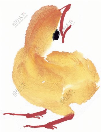 水墨风格的小鸡图片