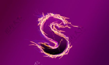 紫色火焰字图片