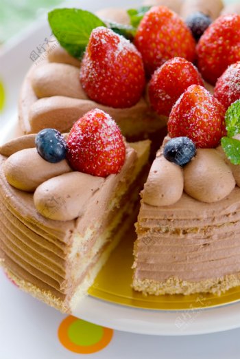 草莓蛋糕奶油蛋糕图片