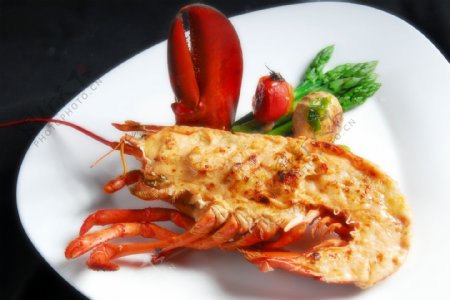 西餐龙虾美食摄影图片