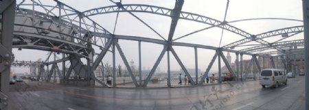 解放桥上看天津站津湾图片