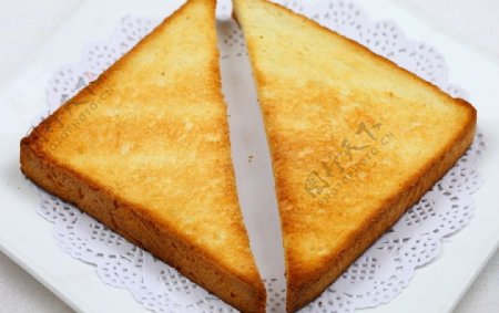 香烤奶油三角面包图片