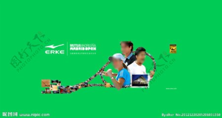 鸿星尔克ATP1000网球赛橱窗海报图片