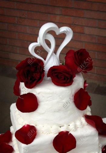 玫瑰花婚礼蛋糕图片