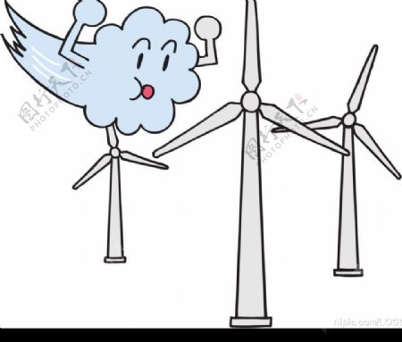 风力发电漫画图片