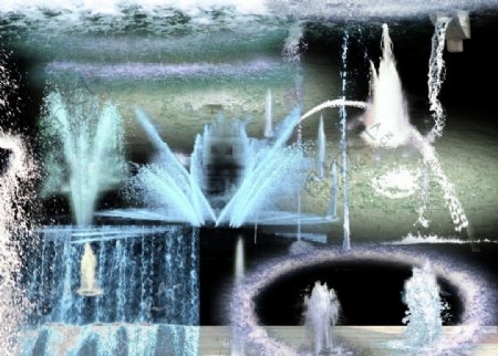 喷泉叠水水景图片