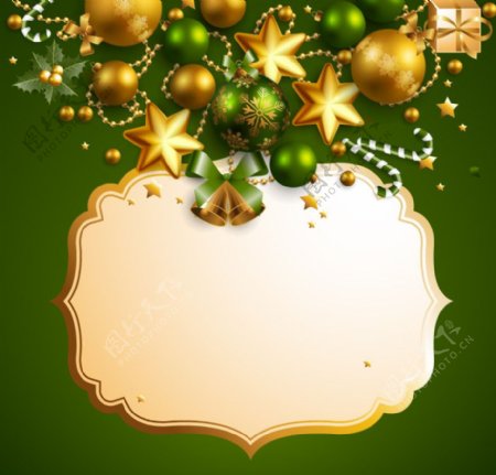 绿色圣诞背景边框图片