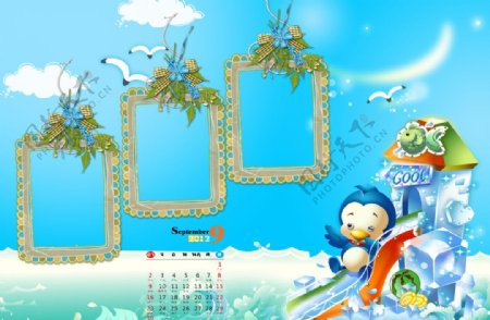 2012年梦幻王国儿童台历9月图片