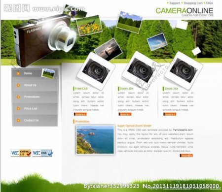 商业相机网页模板图片