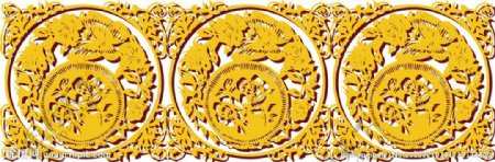 金色中国古典矢量花纹花边纹样图片