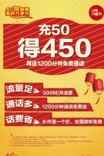 中国移动新春营销红色喜庆海报大图片