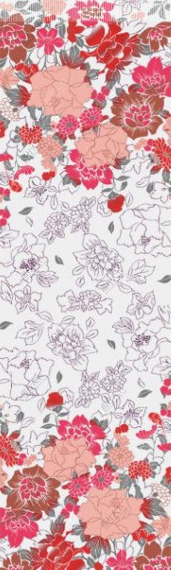粉红色系花朵围巾图片
