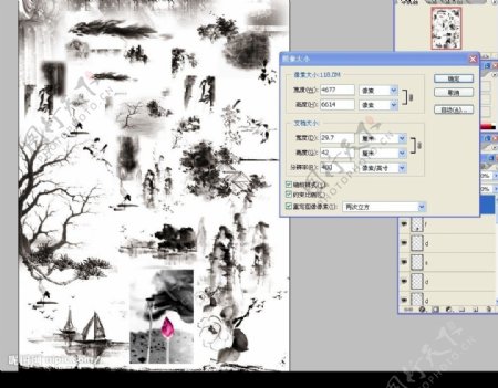 中国风古典山水画素材集合图片